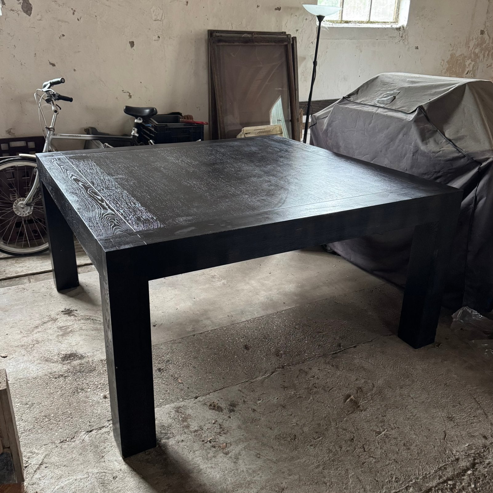 Design Eettafel Linteloo 150 x 150 cm (Zwart Eiken), Ophalen, Vierkant, 200 cm of meer, 50 tot 100 cm