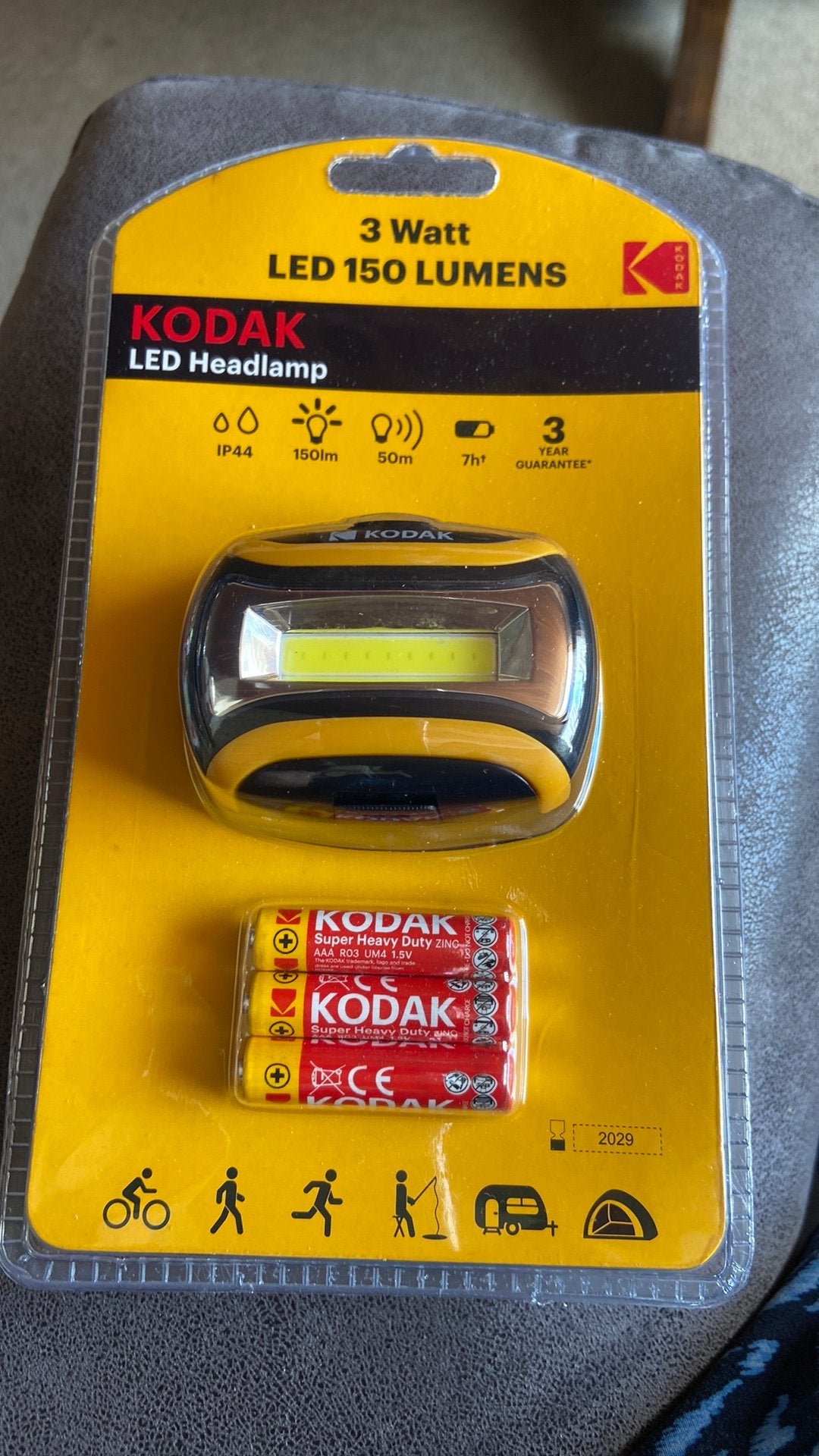 Headlamp Lamp Hoofdlamp Kodak Led 150 Lumens, Ophalen, Zo goed als nieuw, Batterij