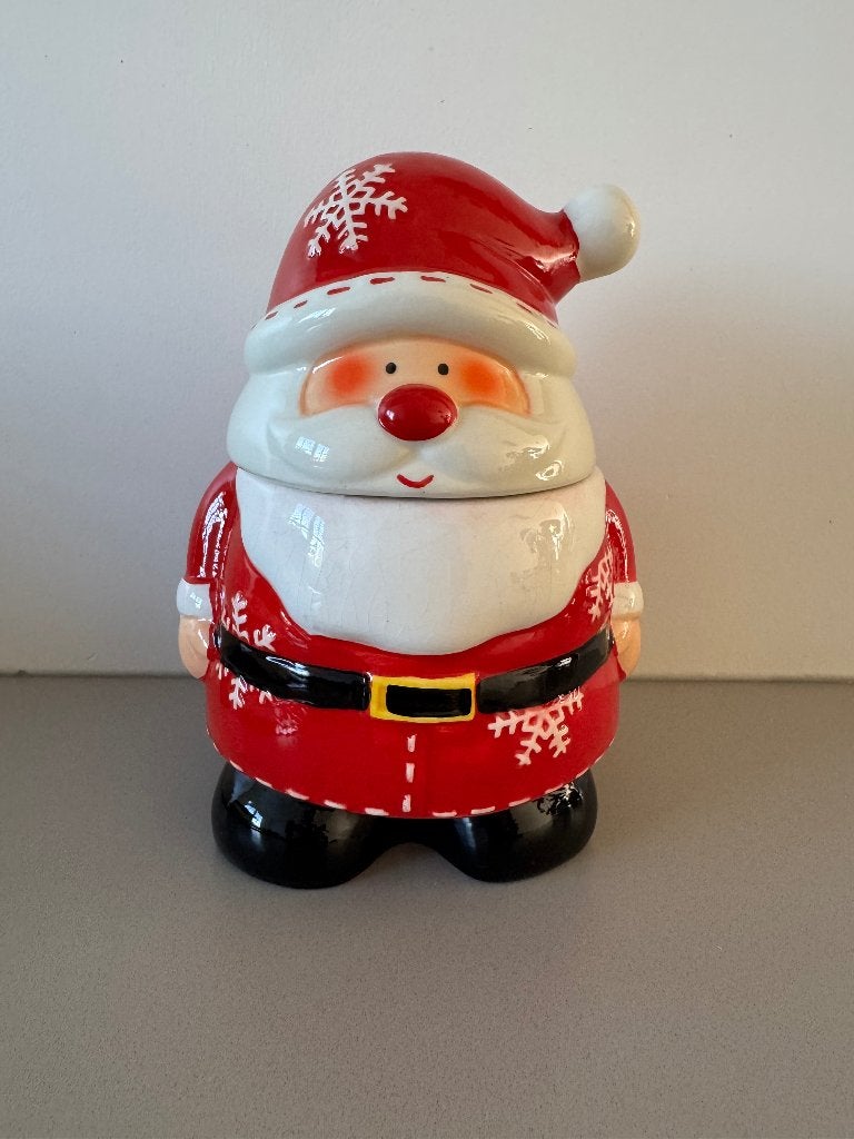 Kerst voorraadpot kerstman 24cm hoog, Diversen, Ophalen of Verzenden, Zo goed als nieuw
