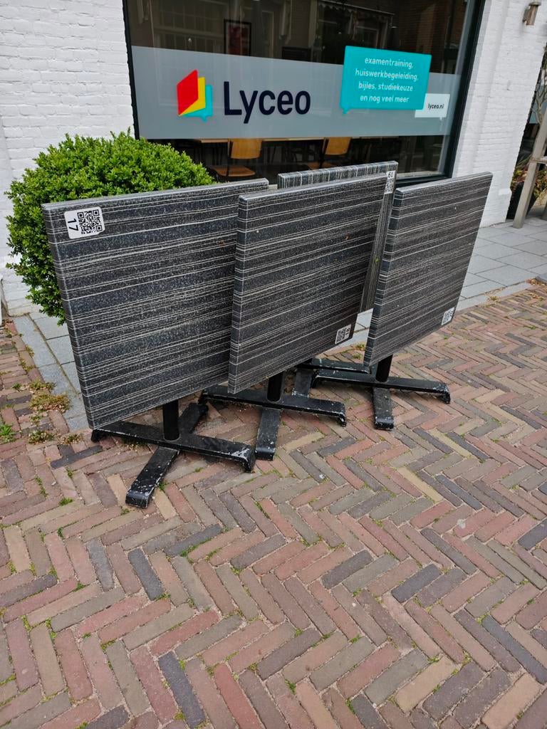 Terras tafels 70x70, Ophalen, Gebruikt, Hout