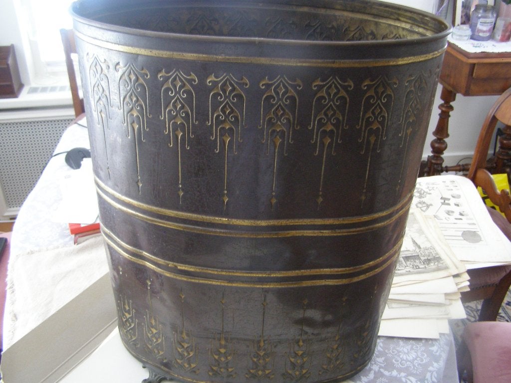 antiek koperen paraplubak, ovaal mooie motieven jugendstil, Antiek en Kunst, Antiek | Koper en Brons, Ophalen, Koper