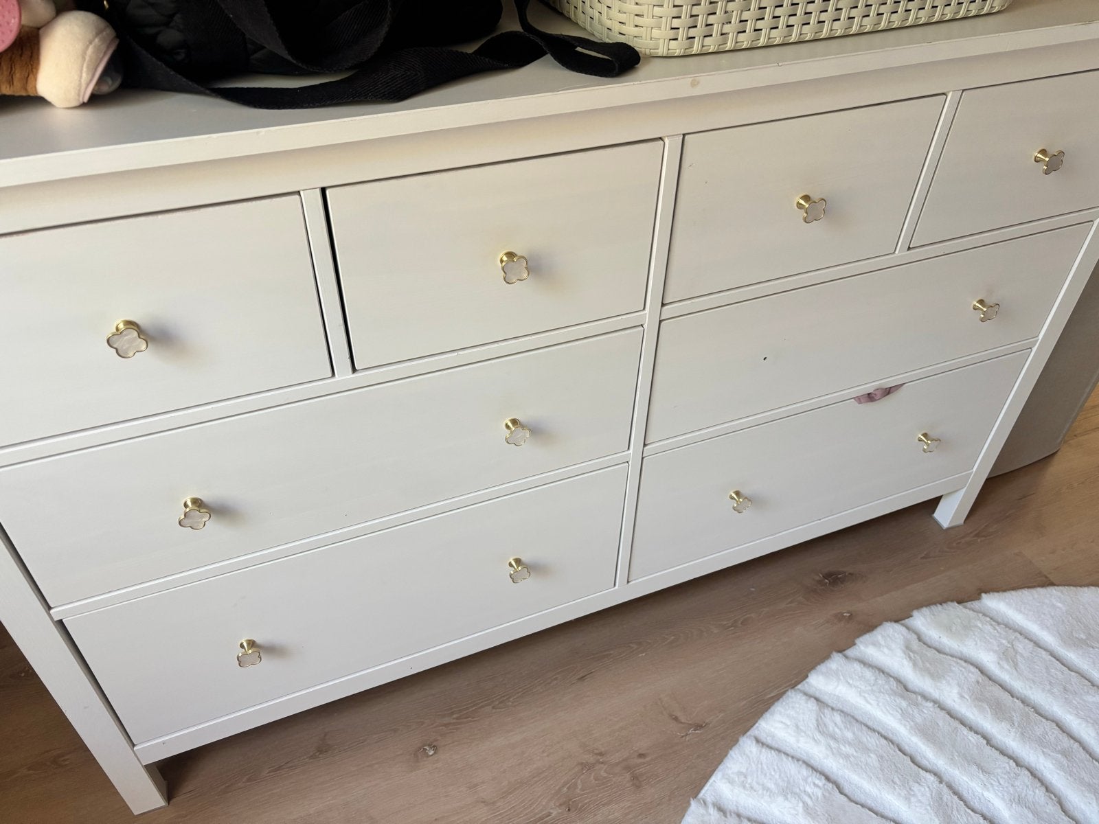 Ikea hemnes witte ladekast met gouden knoppen, Ophalen, Gebruikt, 5 laden of meer, 100 tot 150 cm