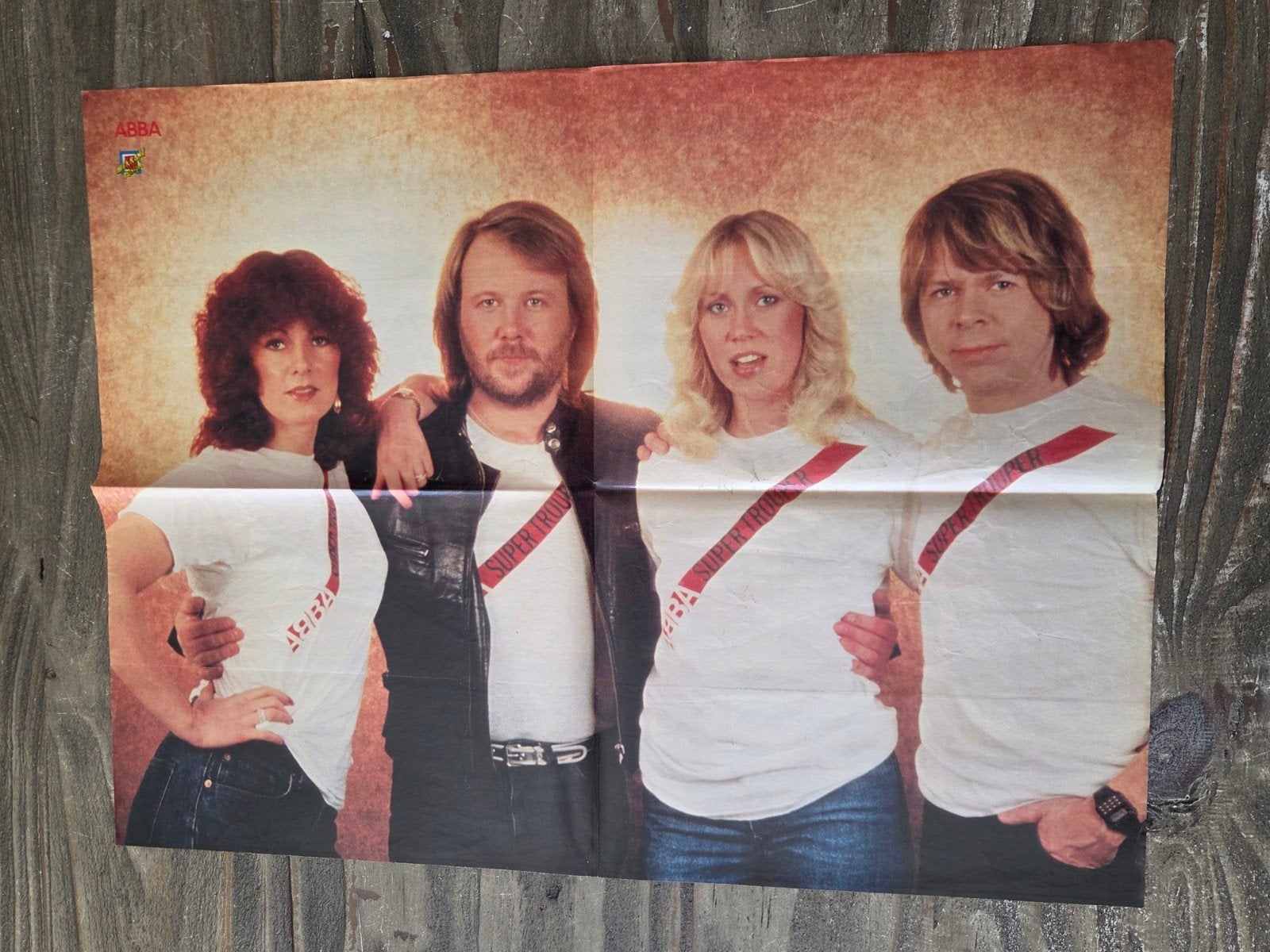 ABBA Super Trouper Poster, Verzamelen, Muziek, Artiesten en Beroemdheden, Ophalen of Verzenden, Zo goed als nieuw, Poster, Artwork of Schilderij