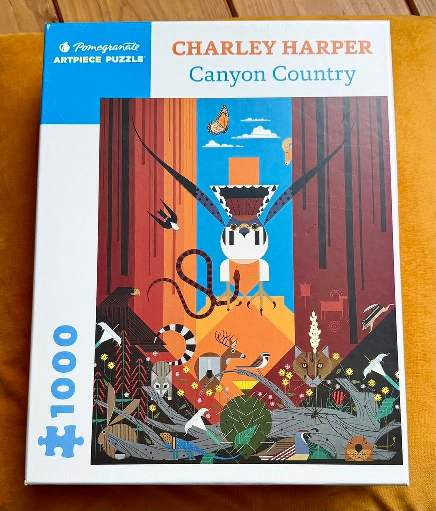 Charley Harper legpuzzel Canyon Country 1000stukjes, Ophalen of Verzenden, 500 t/m 1500 stukjes, Zo goed als nieuw