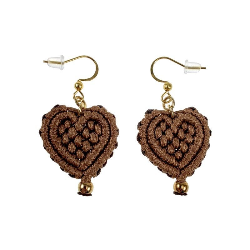 Lange Oorbellen Dames RVS Verguld Haakoorbellen Macramé, Overige materialen, Hangers, Verzenden, Nieuw