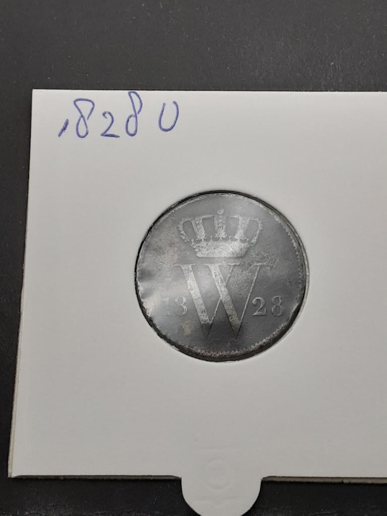 1 cent 1828 U Koning Willem I, Postzegels en Munten, Munten | Nederland, Ophalen of Verzenden, Koning Willem I, 1 cent, Losse munt