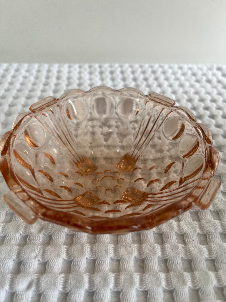 Vintage persglas schaaltje roze (5), Ophalen of Verzenden