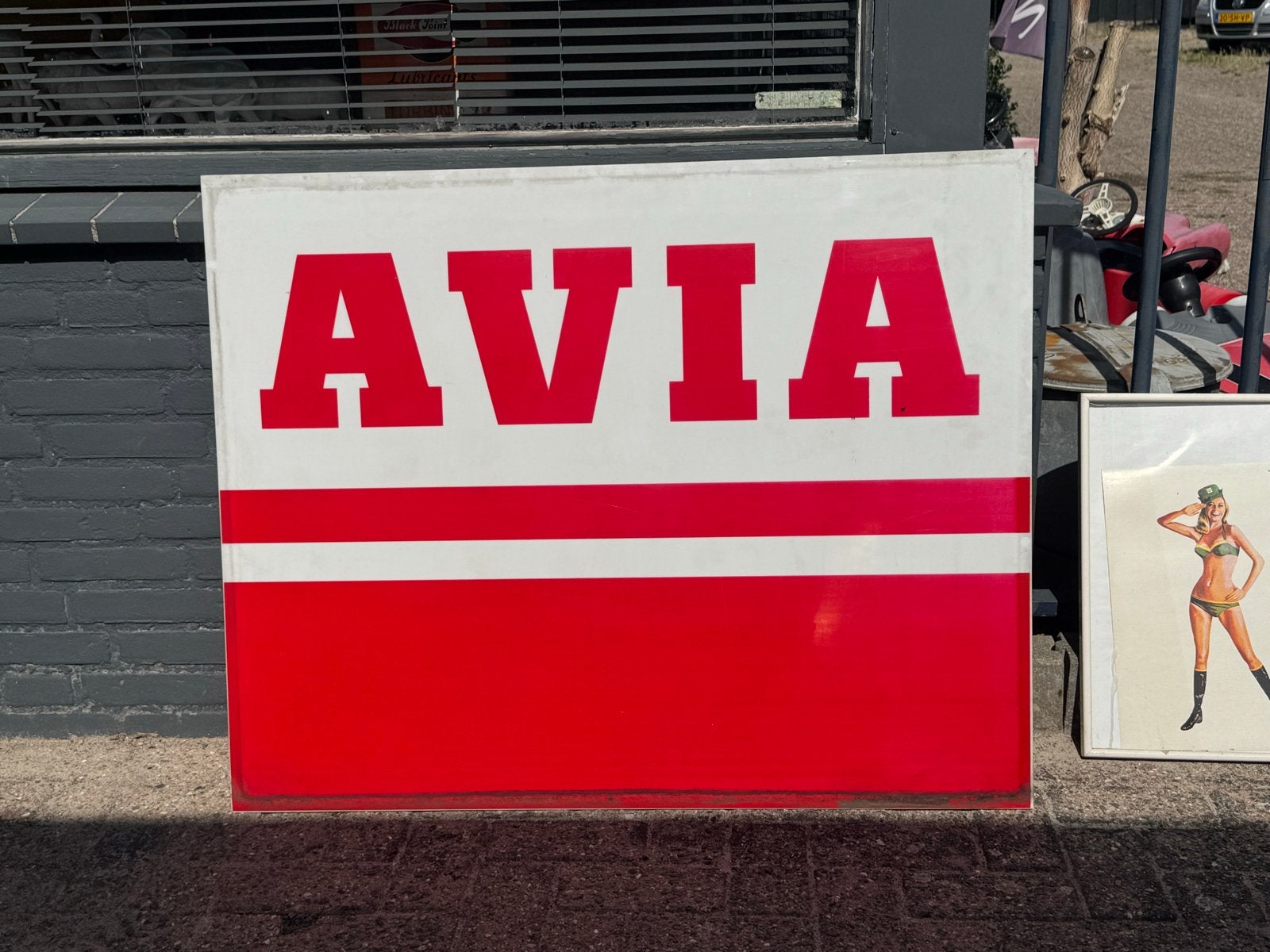 Vintage AVIA Reclamebord - Groot Formaat, Verzamelen, Ophalen, Gebruikt, ., Lichtbak of (neon) lamp