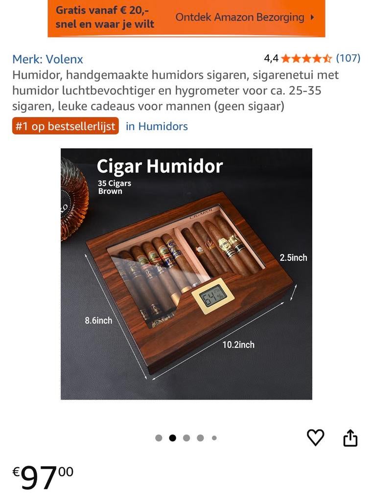 Volenx Humidor: nieuw Handgemaakte Sigarenkist, Ophalen of Verzenden, Nieuw, Overige typen