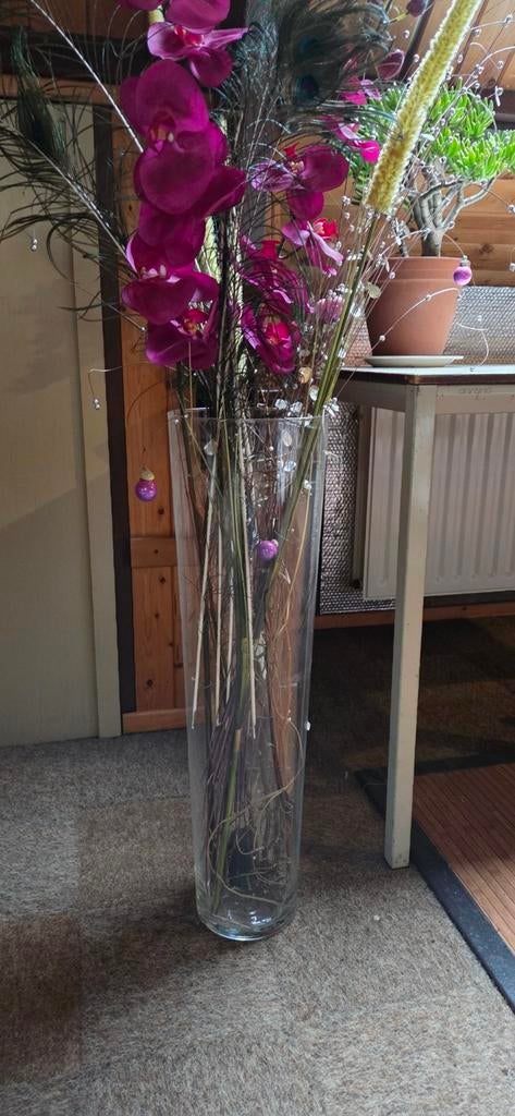 Hoge glazen vaas, Ophalen, Overige kleuren, Minder dan 50 cm, Glas
