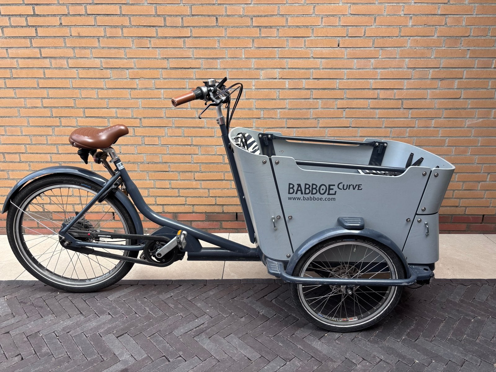 Babboe Curve Mountain Elektrische Bakfiets met Regenkap, 4 kinderen of meer, Gebruikt, Elektrisch, Schijfrem