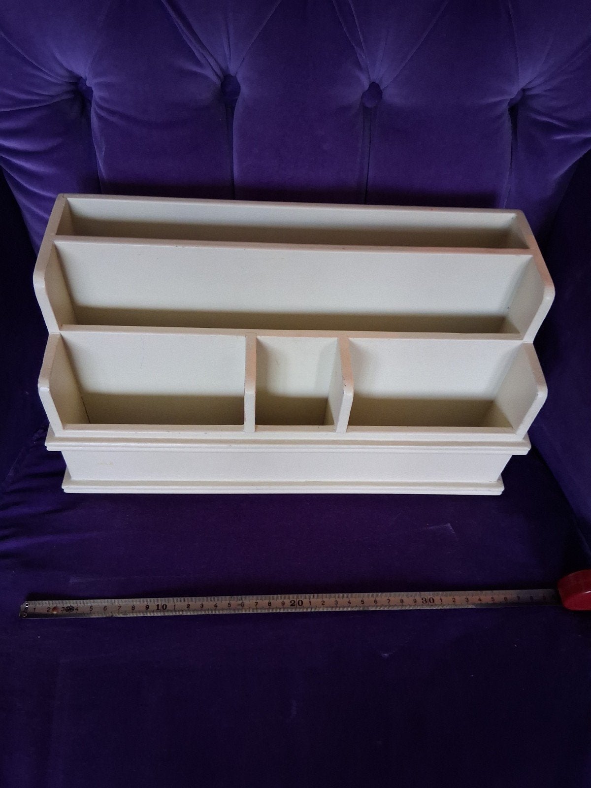 houten postbakje, brocante, crème kleurig, Ophalen of Verzenden