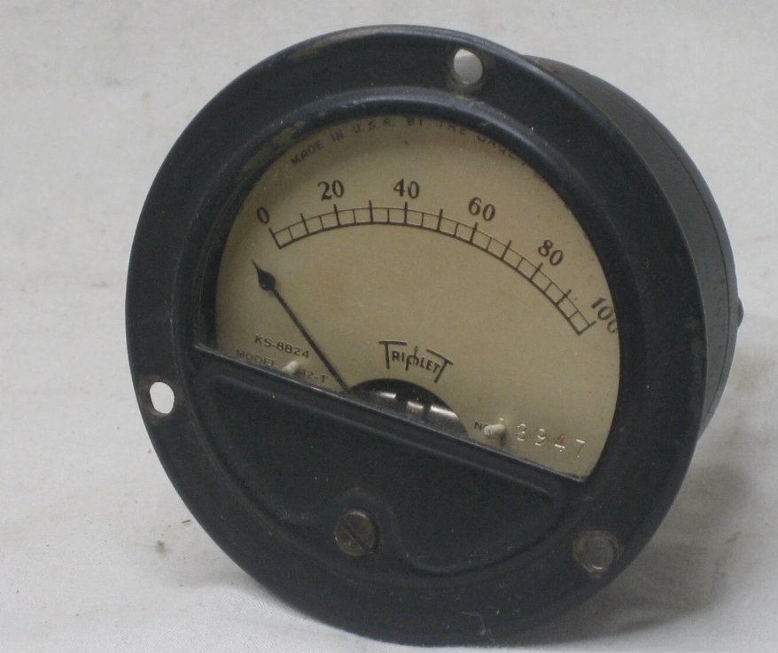 vintage KS-8824 0-42-T TRIPLETT U.S.A.  WIJZERPLAATMETER, Ophalen of Verzenden
