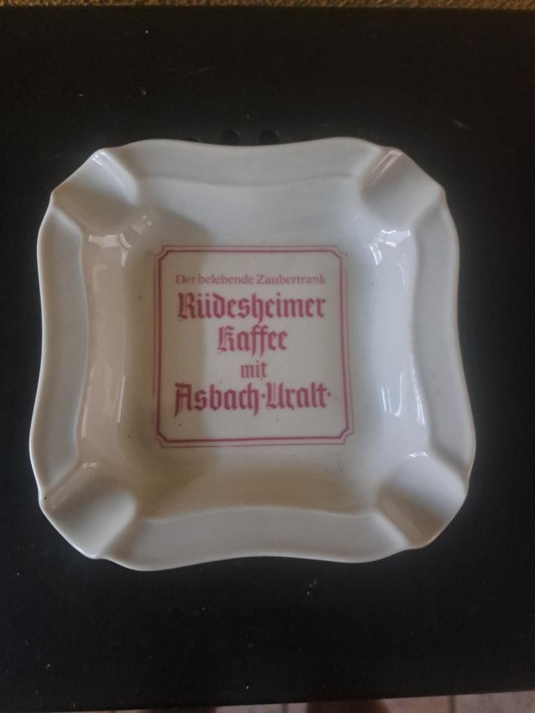 Vintage Heinrich Rüdesheimer Kaffee Asbak - 14 cm, Ophalen, Zo goed als nieuw, Asbak