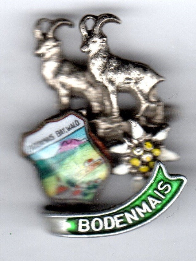 BROCHE BODENMAIS STEENBOK EDELWEISS BEIERSE WOUD (A6), Verzamelen, Ophalen of Verzenden, Gebruikt, Overige onderwerpen
