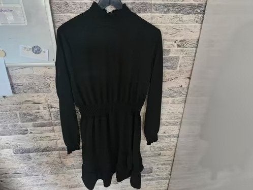 Nieuwe zwarte jurk Met hoge halslijn Maat L h3, Supertrash, Zwart, Maat 42/44 (L), Onbekend