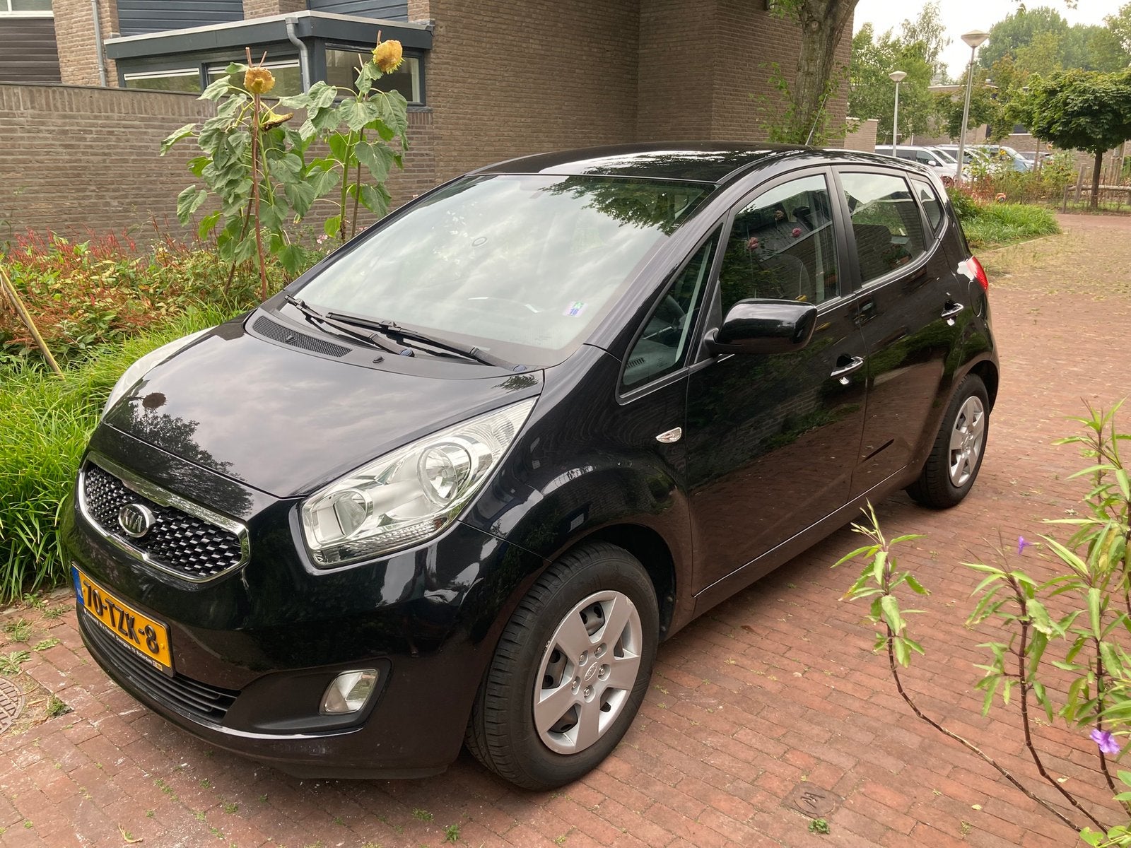 Kia Venga 1.4 Cvvt 2012 Zwart, Auto's, Voorwielaandrijving, Stof, Zwart, 4 cilinders