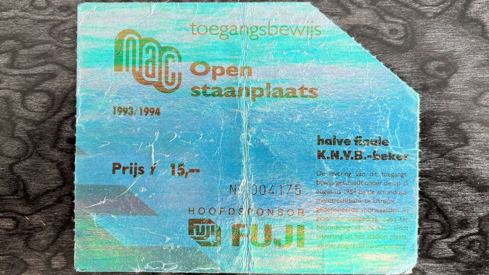 Ticket NAC - Feyenoord 1/2e finale beker 93/94 Beatrixstraat, Verzenden, Gebruikt, NAC Breda, Overige typen