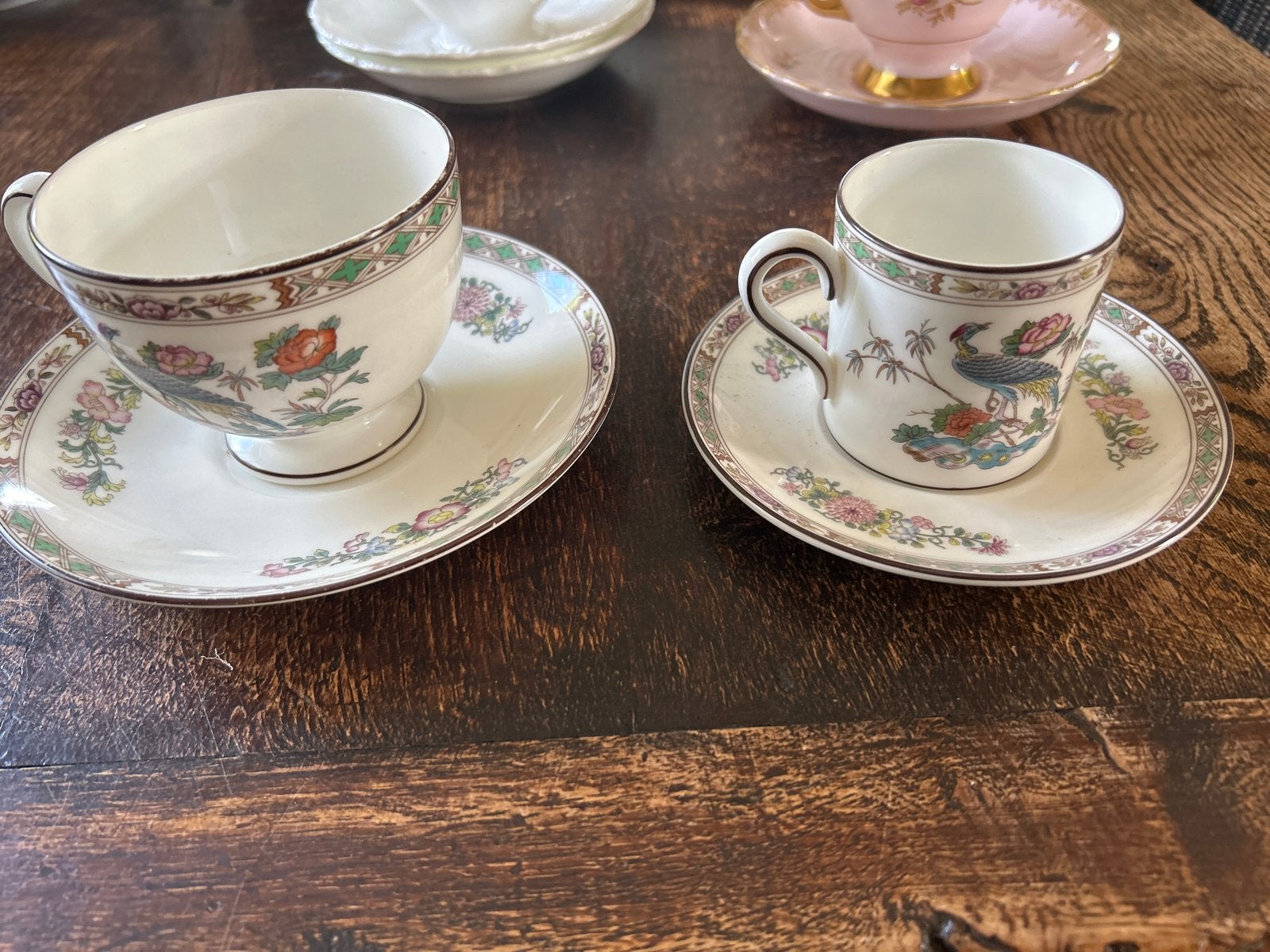 Wedgwood Kutani Crane Kop en Schotel Set (2 stuks), Ophalen of Verzenden