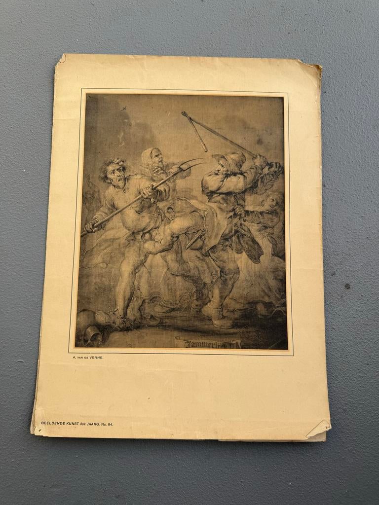 Oude kunstplaten 'Beeldende Kunst' - Raimondi, Troost e.a., Ophalen of Verzenden
