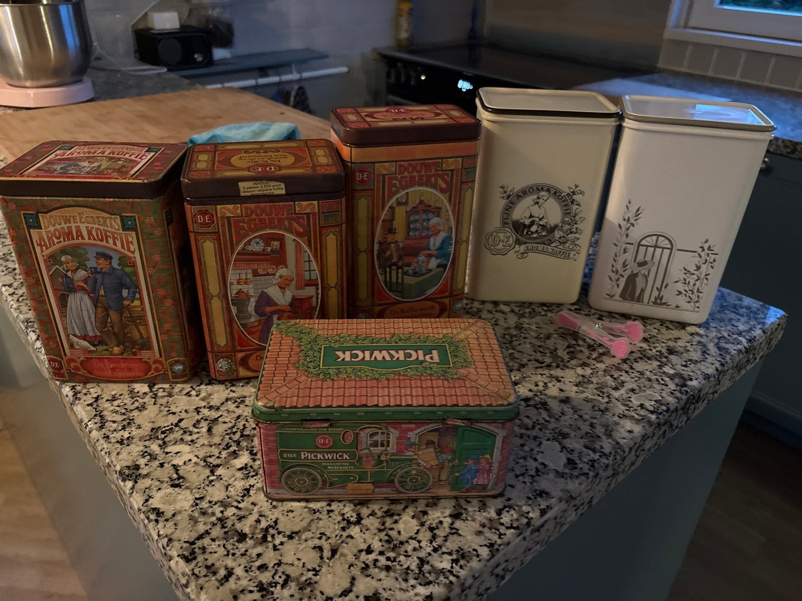Vintage Douwe Egberts en Pickwick Blikken Collectie, Ophalen of Verzenden, Gebruikt, Koffie, Douwe Egberts