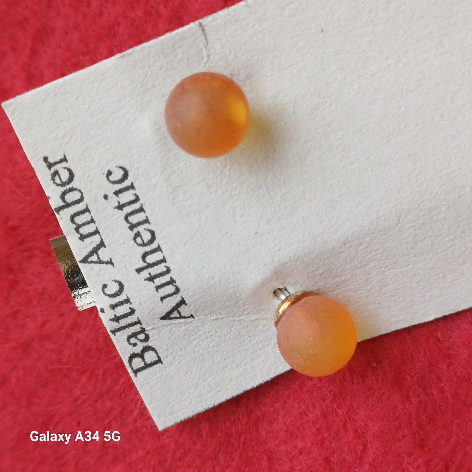 Oorstekers, zilveren knopjes met Amber, Sieraden, Tassen en Uiterlijk, Beige, Nieuw, Ophalen of Verzenden, Met edelsteen