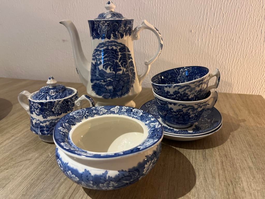 Woods Ware English Scenery Koffie- en Theeservies, Antiek en Kunst, Ophalen