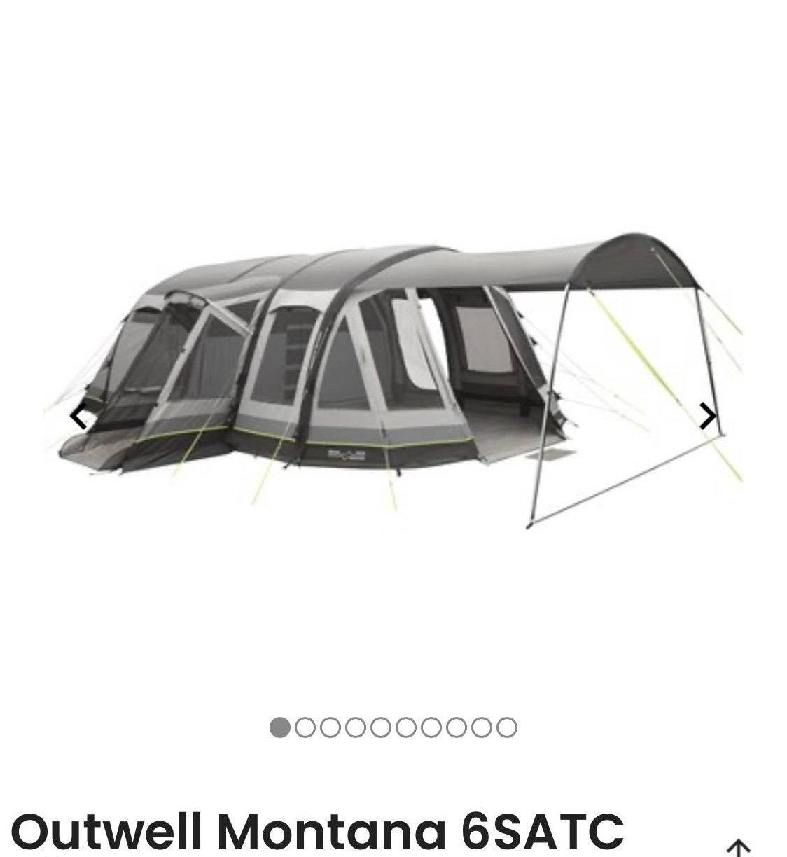Outwell Montana 6SATC Air Tent - Oppomptent, Caravans en Kamperen, Tenten, Ophalen, Gebruikt, Tot en met 6