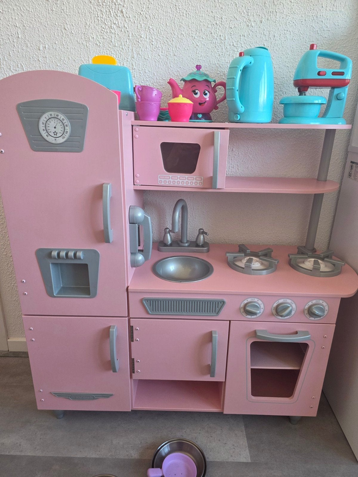 Roze speelkeuken met accessoires, Ophalen, Gebruikt, Knutselen