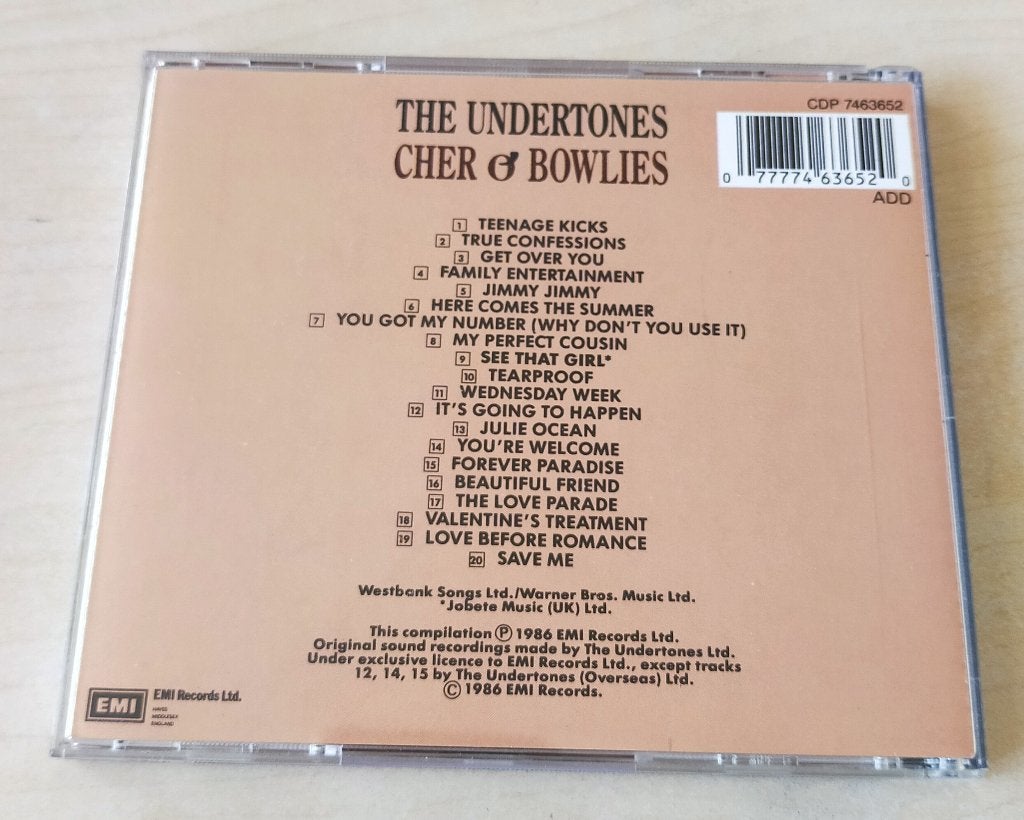 The Undertones - Cher O'Bowlies - The Pick Of The CD 1986, Ophalen of Verzenden, Zo goed als nieuw, Punk Rock