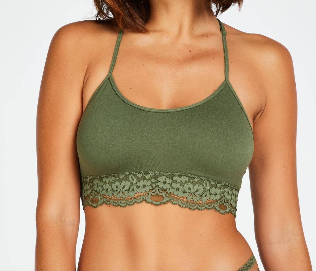 Hunkemoller Seamless Bralette bh top groen maat L, Hunkemöller, Ophalen of Verzenden, Groen, BH