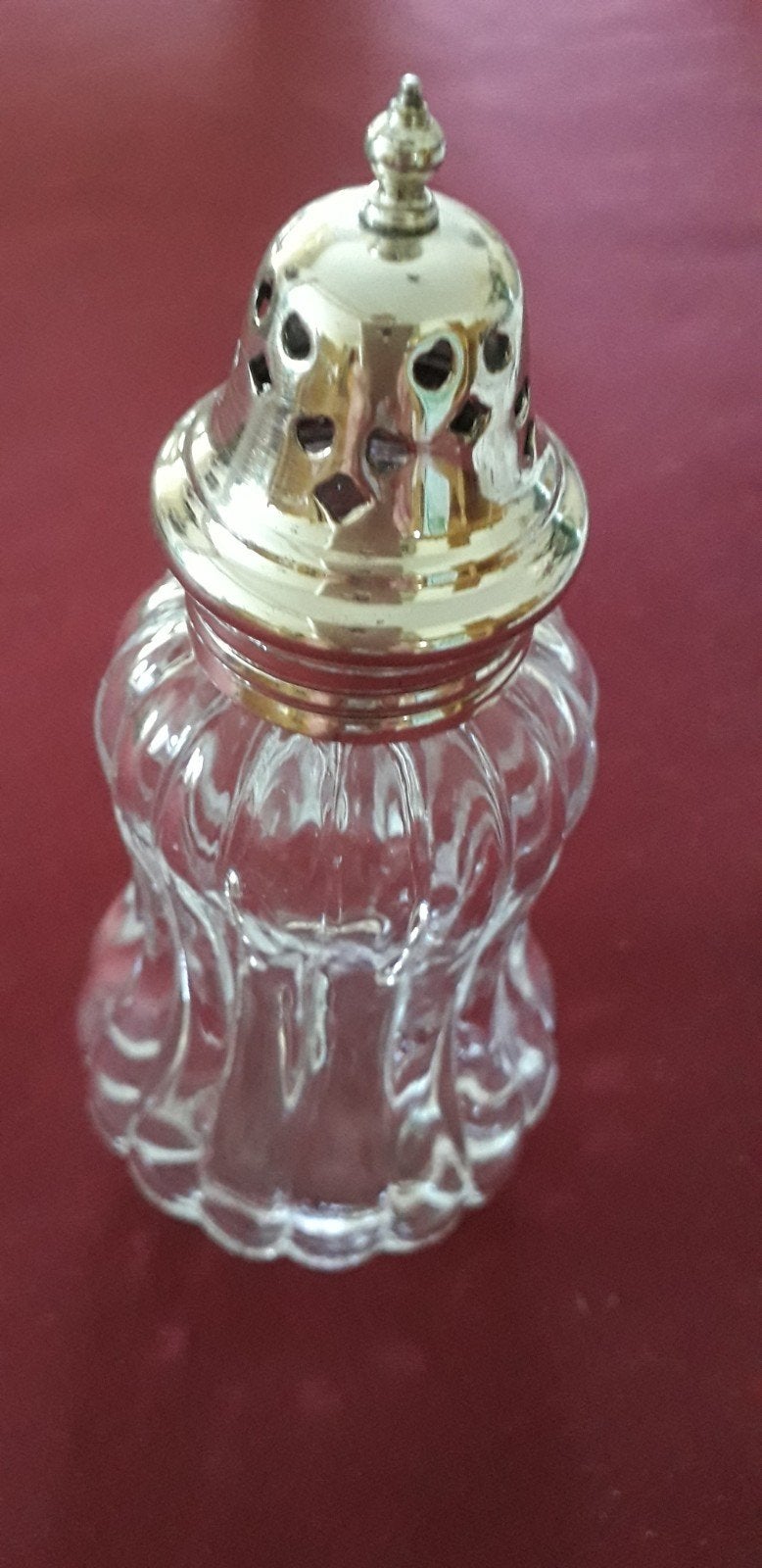 Vintage Glazen Suikerstrooier met Zilverkleurige Dop, Antiek en Kunst, Ophalen of Verzenden