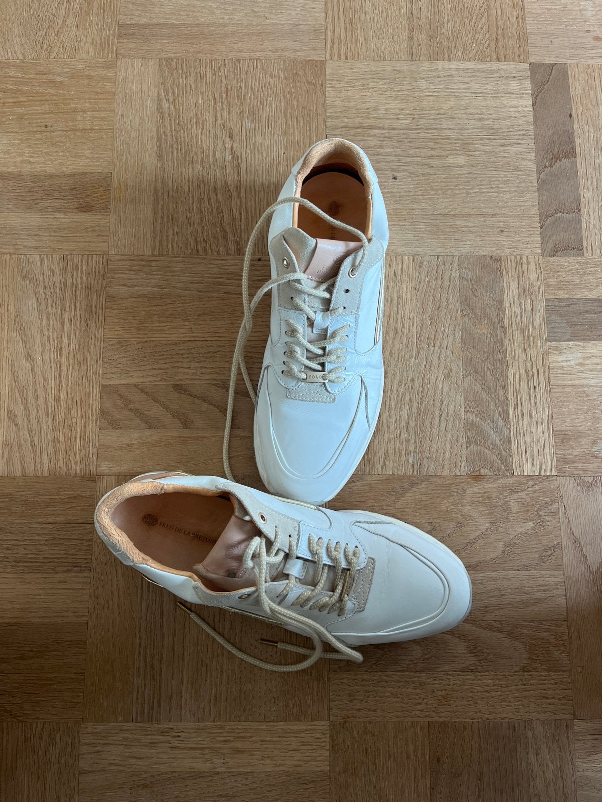 Fred de la Bretoniere Leren Sneakers Maat 42, Verzenden, Wit, Sneakers of Gympen, Zo goed als nieuw