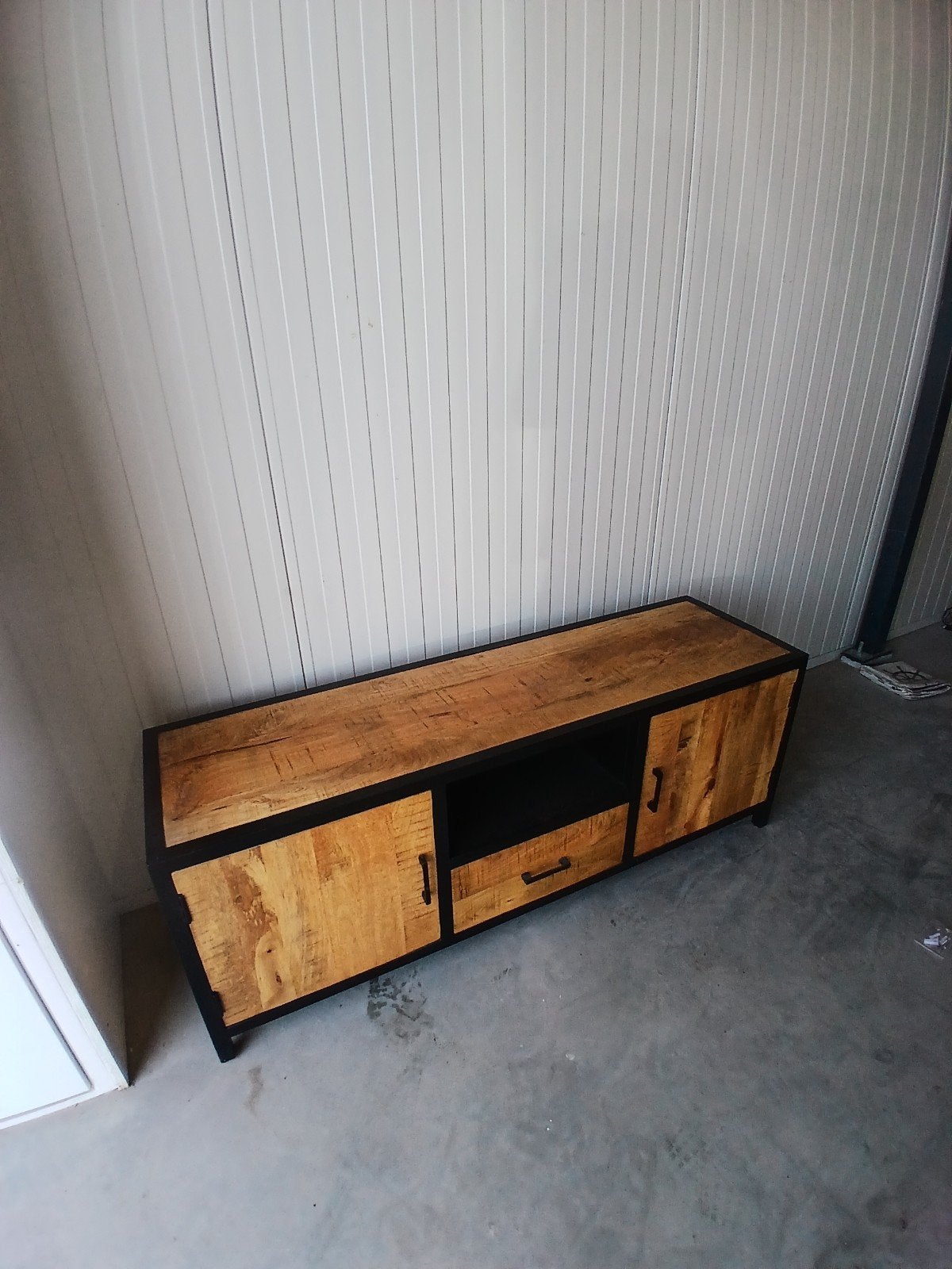 Mangohout Tafel, TV-Meubel en 6 Eetkamerstoelen, Ophalen, Gebruikt, Bruin, Vijf, Zes of meer stoelen