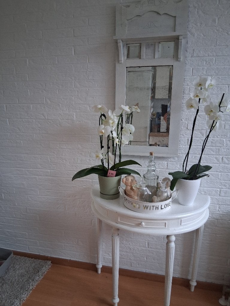Halfronde sidetable met spiegel, Ophalen, Overige materialen, Gebruikt, 50 tot 100 cm