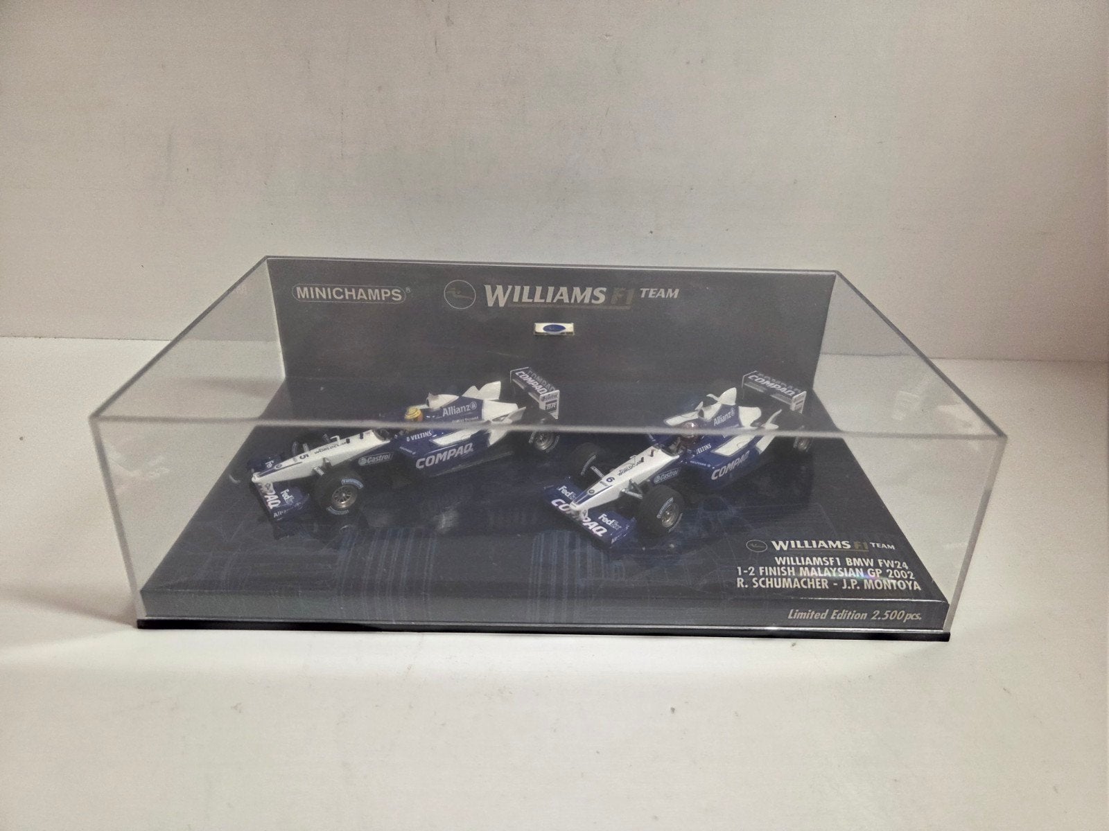 Minichamps set Williams BMW FW24 Schumacher/Montoya, Auto, ., Ophalen of Verzenden, Zo goed als nieuw