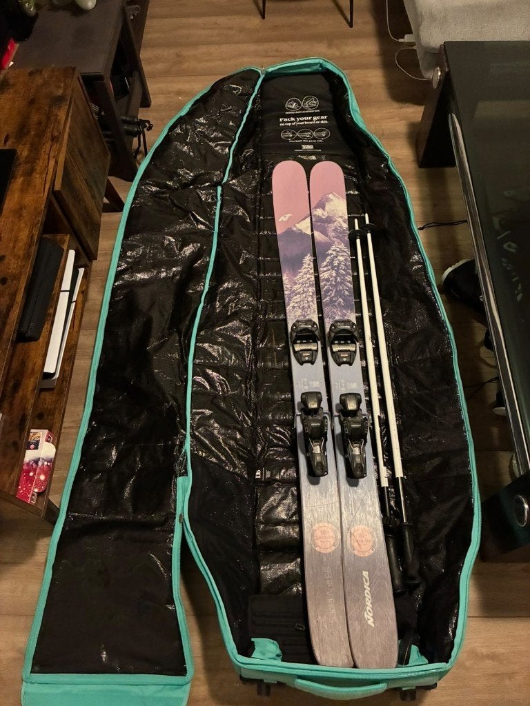 Db Snowroller Pro + complete dames ski-set Nordica 151, Sport en Fitness, Ophalen, 140 tot 160 cm, Zo goed als nieuw, Nordica