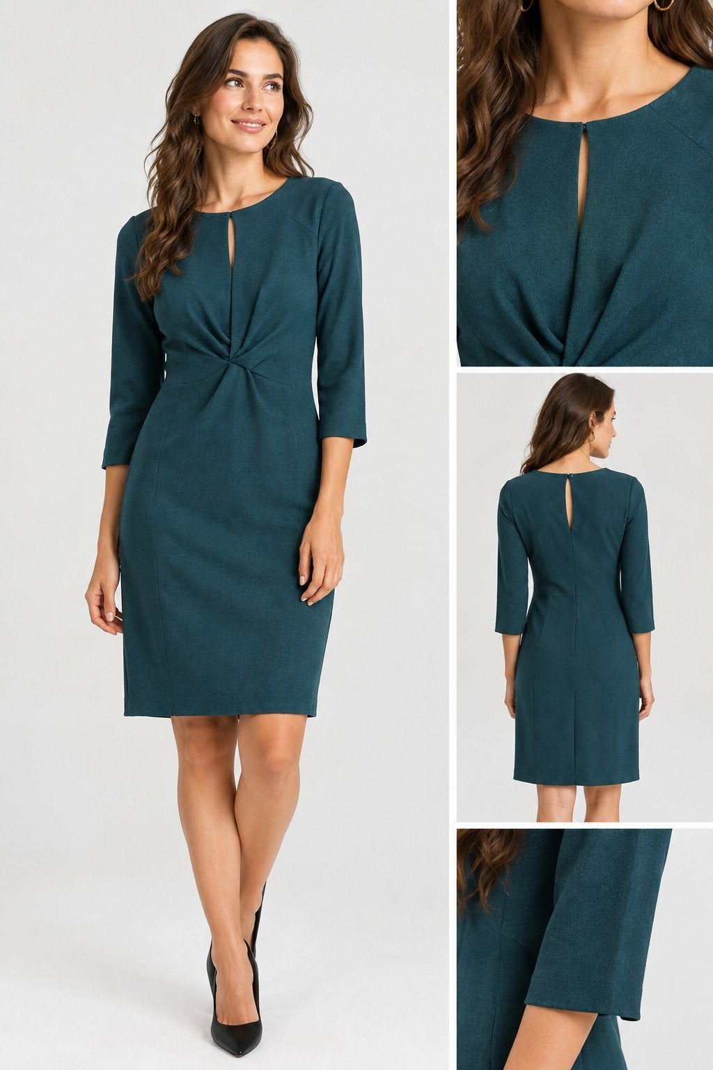 Donkergroene jurk Styles by Steps maat 36, Kleding | Dames, Ophalen of Verzenden, Maat 36 (S), Gedragen, Boven de knie