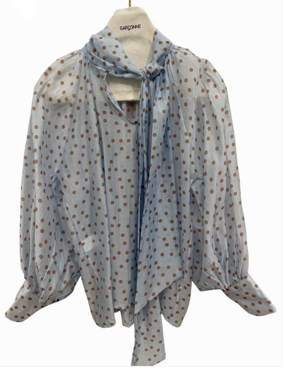 GARCONNE top lichtblauw of roze met polkadots mt TU, -, Verzenden, Parijs, Nieuw
