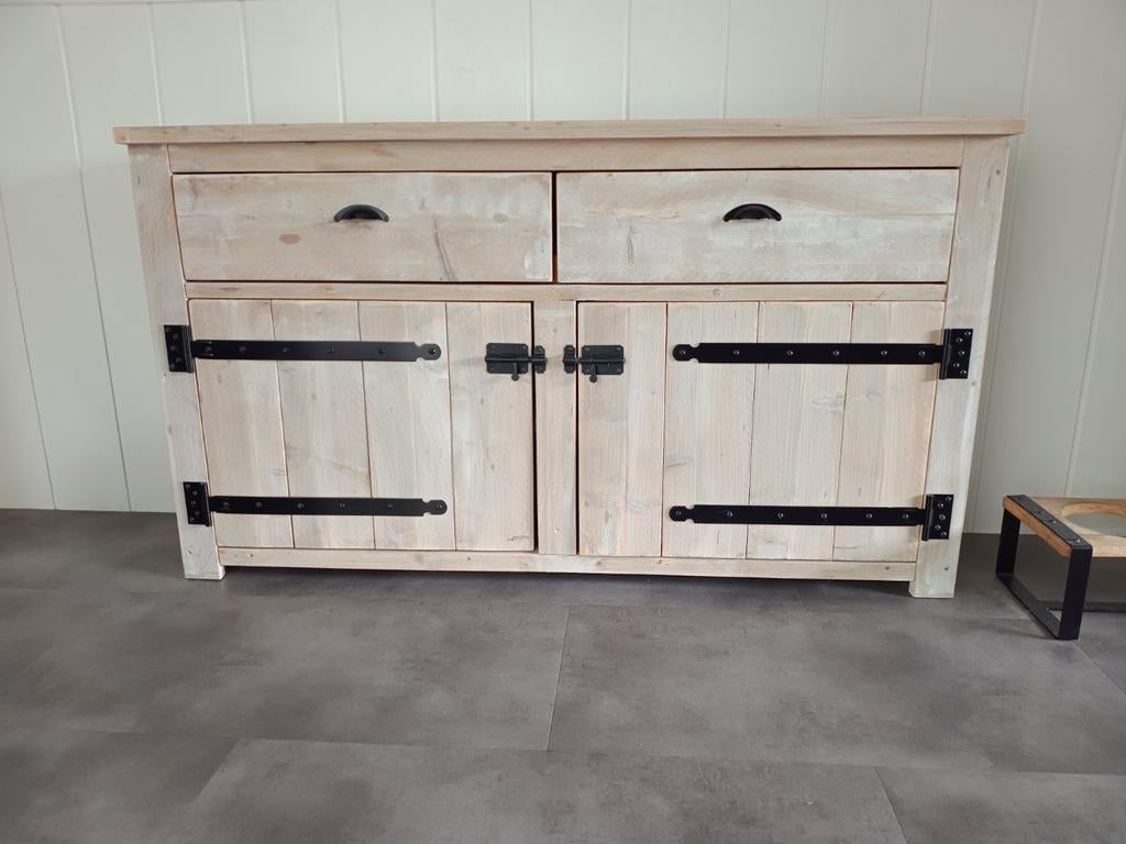 Steigerhouten dressoir 160x90x39 cm, Huis en Inrichting, Kasten | Dressoirs, Ophalen, Landelijk / Industriëel, Met deur(en), 150 tot 200 cm
