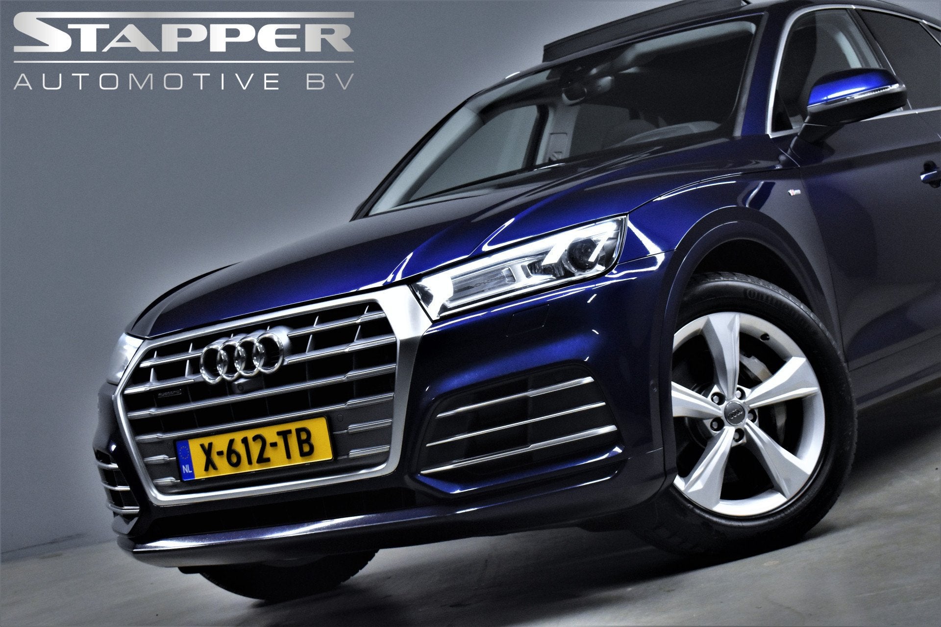 Audi Q5 50 TFSI e 299pk Quattro S-Line Pano/Luchtvering/Virt, Automaat, 4 cilinders, Blauw, Bedrijf