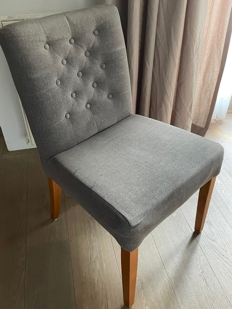 6 grijze stoelen voor eethoek, Huis en Inrichting, Stoelen, Ophalen, Gebruikt, Grijs, Vijf, Zes of meer stoelen