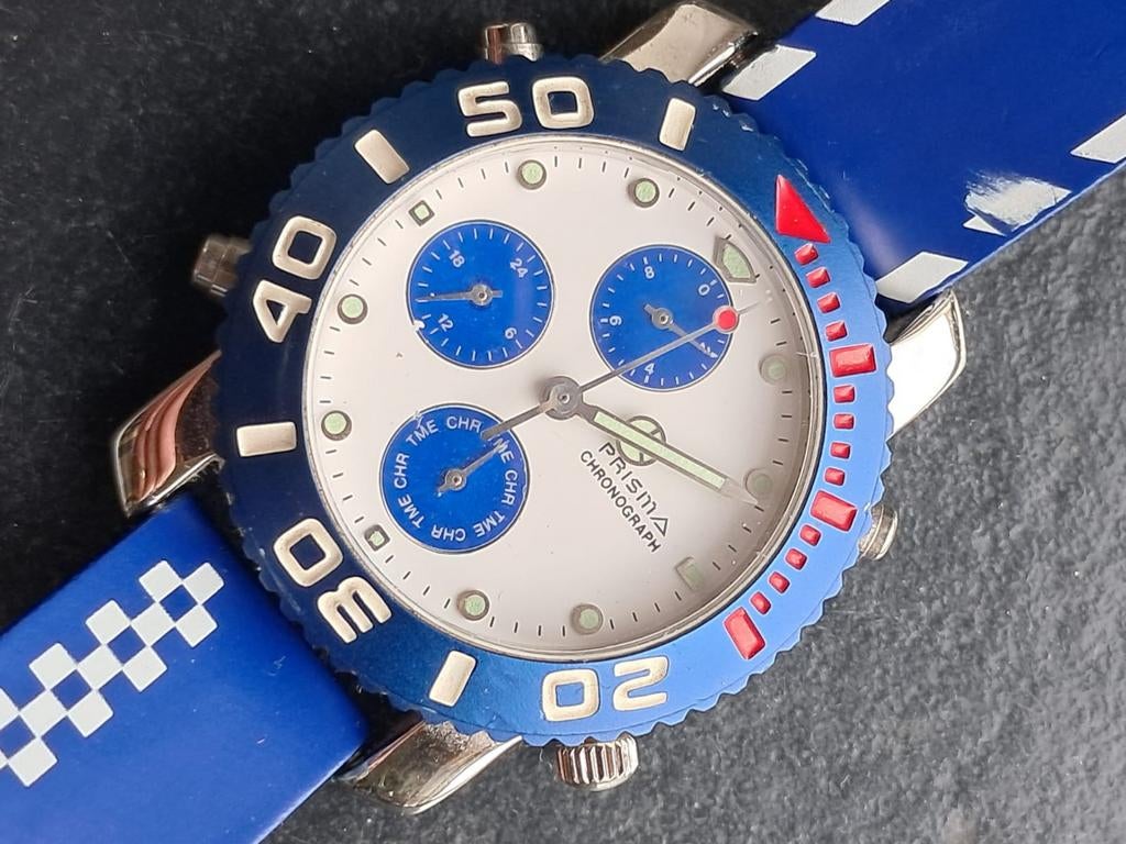 Prisma chronograph happy time, Ophalen of Verzenden, Zo goed als nieuw, Blauw, Jongen of Meisje