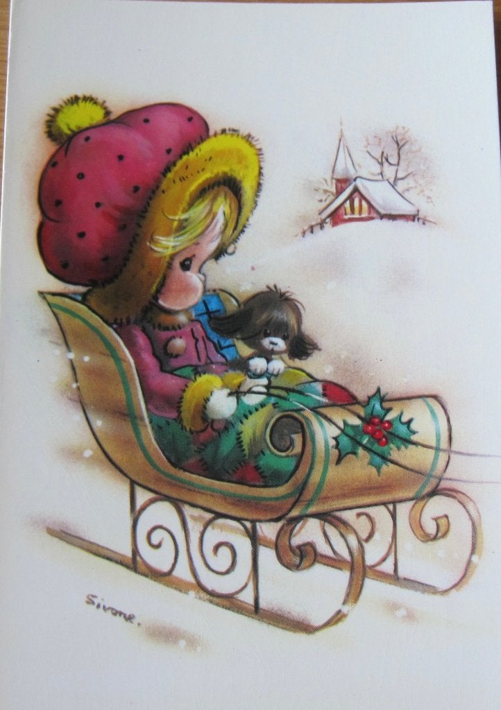 twee nieuwe kerstkaarten van Sivone in Sarah Kay stijl, Verzamelen, Verzenden, 1980 tot heden, Ongelopen, Overige thema's