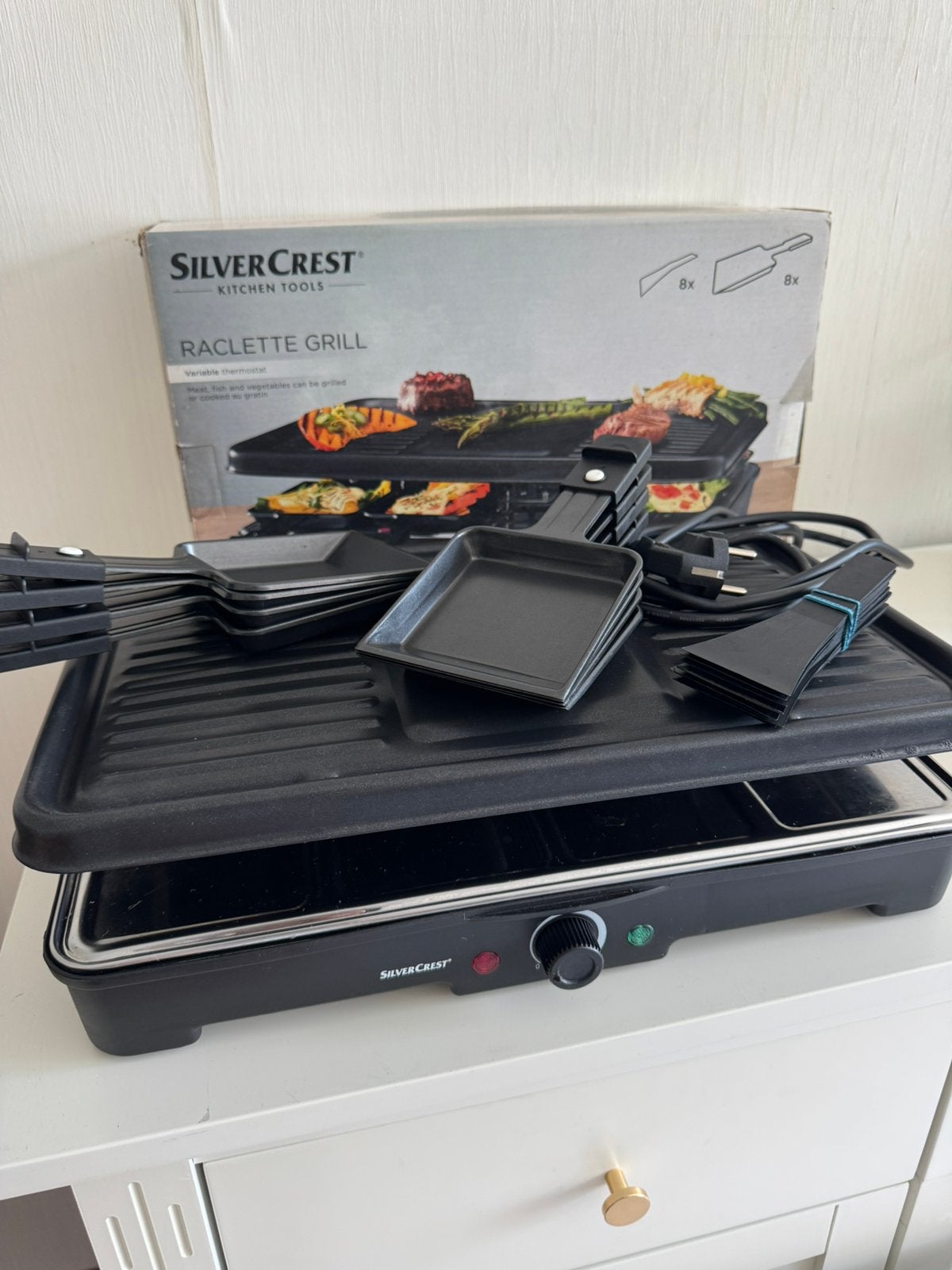 Gourmetstel / raclette grill van SilverCrest voor 8 personen, Ophalen, Gebruikt, 8 personen of meer