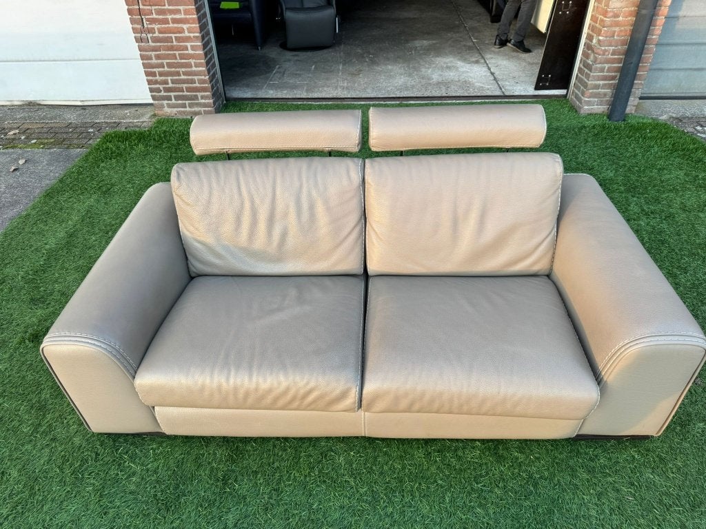 Bankstel Made in Italia design 3 zits bank bruin leer ZGAN, Huis en Inrichting, Ophalen, Geen, Pahest@hotmail.nl, Design