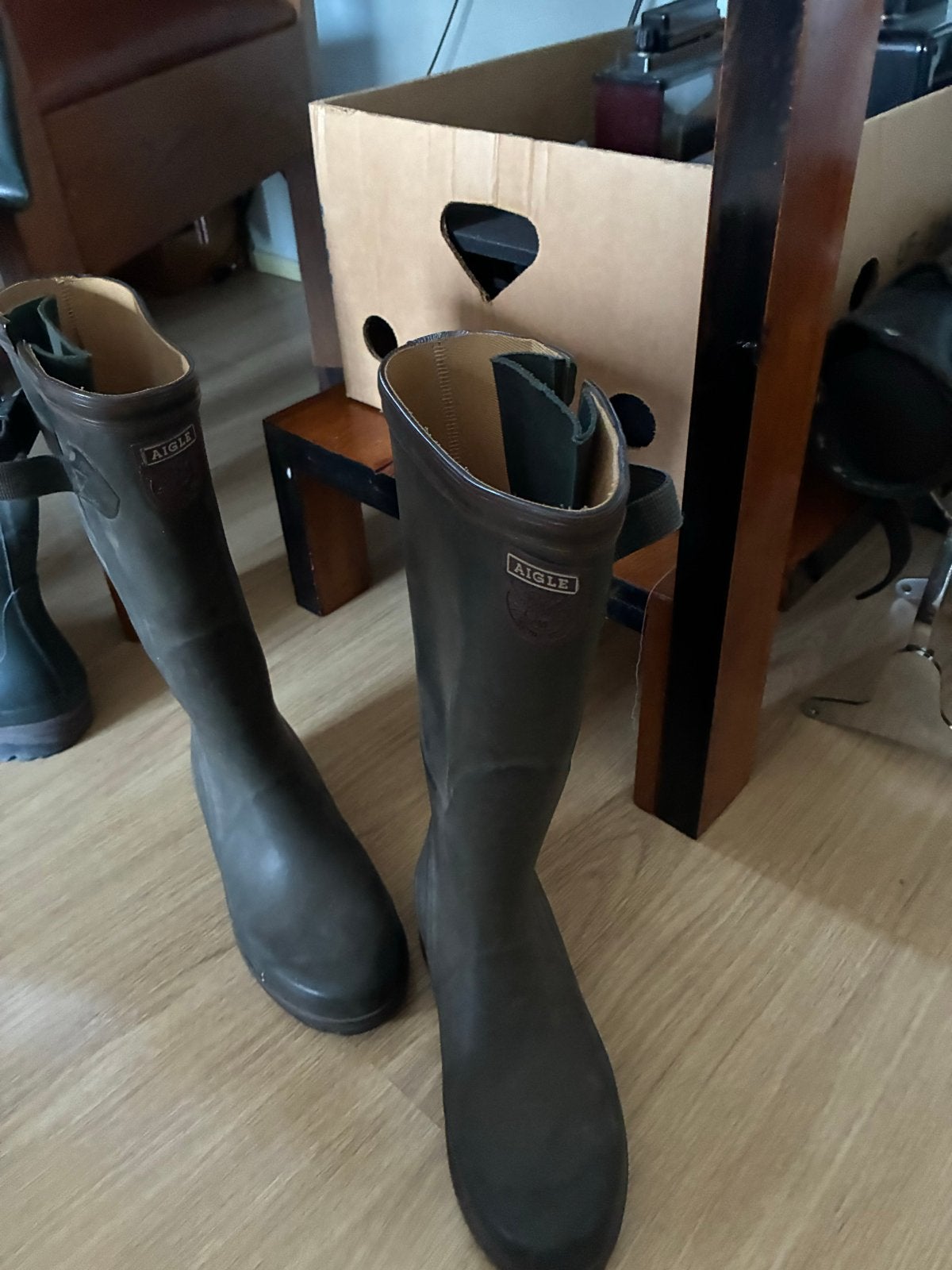 Aigle laarzen - Zo goed als nieuw, Ophalen, Zo goed als nieuw, Groen, Hoge laarzen