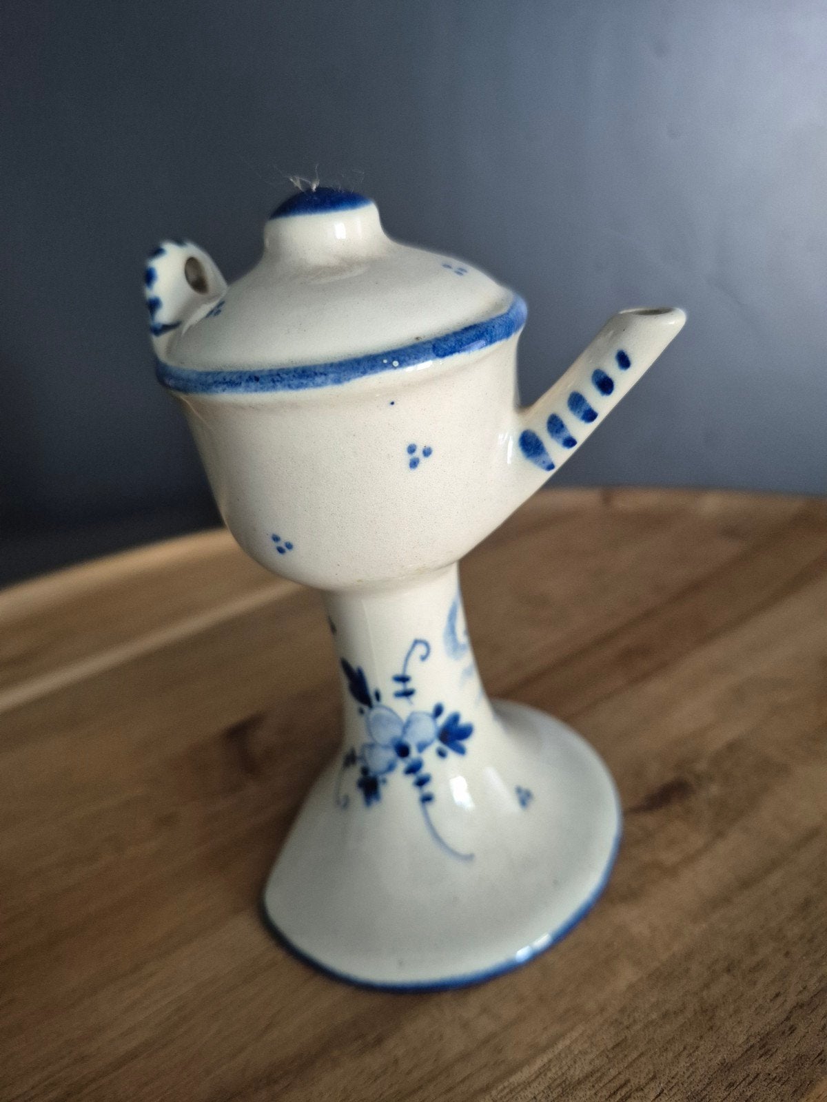 Vintage Delfts Blauw Olie Lampje - Made in Holland, Antiek en Kunst, Ophalen of Verzenden