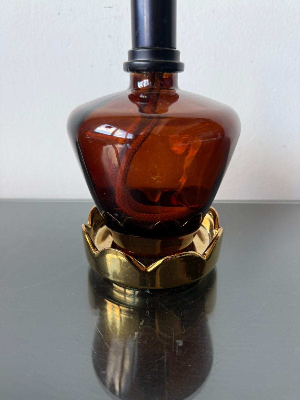 Geurlamp bruin zwart Lampe Berger Ashleigh Burwood, Ophalen of Verzenden, Zo goed als nieuw, Bruin, Glas