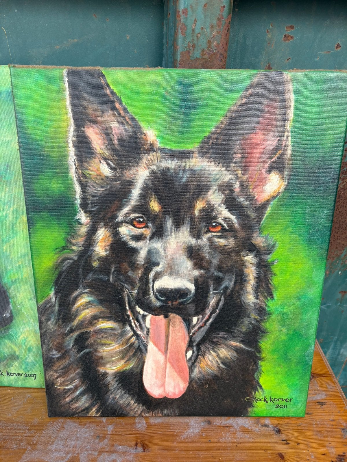 Mooie schilderij duitse herder, Ophalen